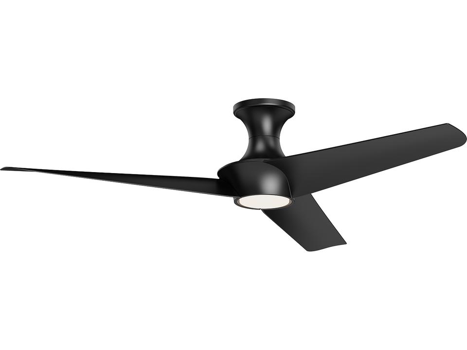 Emiko 56 Inch LED Flush Mount Ceiling Fan in Matte Black