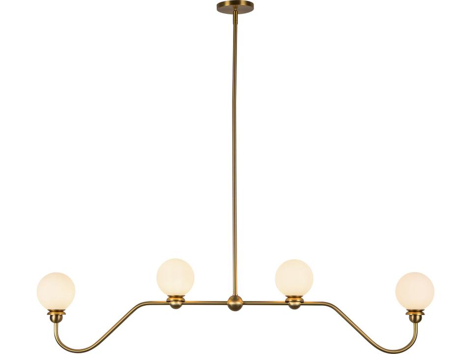 Beckett 4-Light Brushed Gold Globe Island Pendant