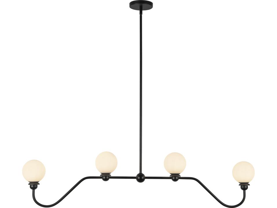 Beckett 4-Light Matte Black Globe Island Pendant