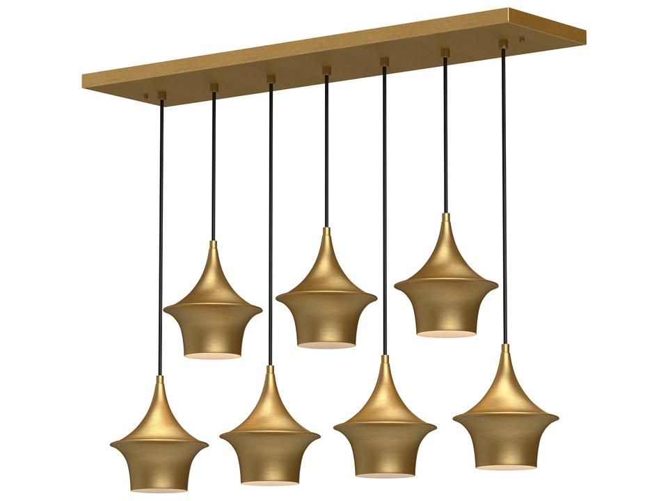 Emiko Linear Pendant in Brushed Gold