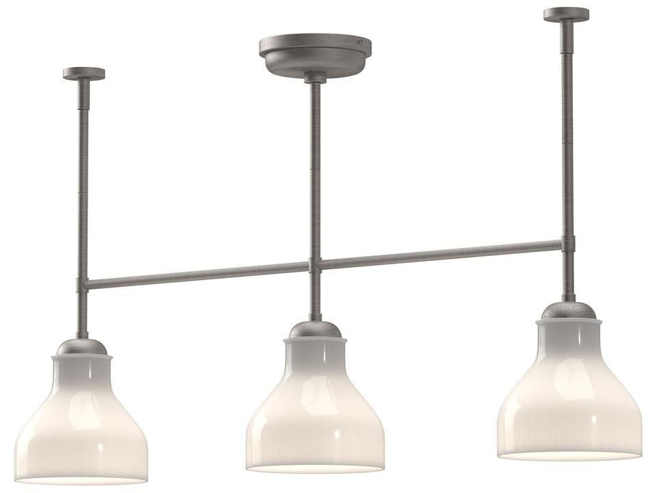 Westlake Linear Pendant in Brushed Nickel and Opal Glass