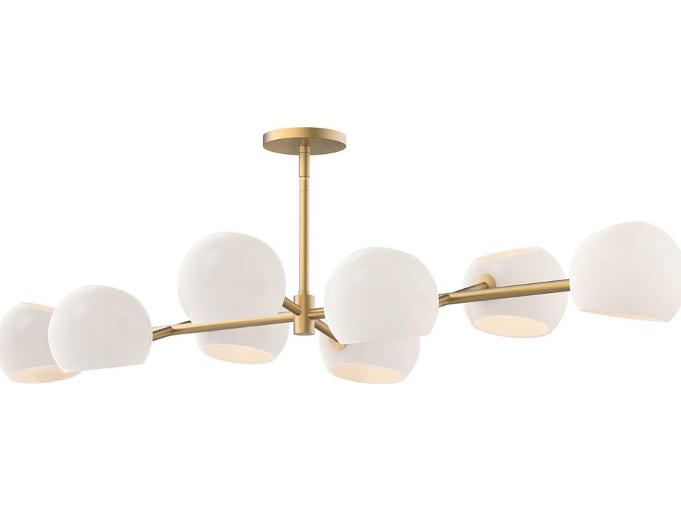 Linear Pendant Willow Brushed Gold Opal Glass