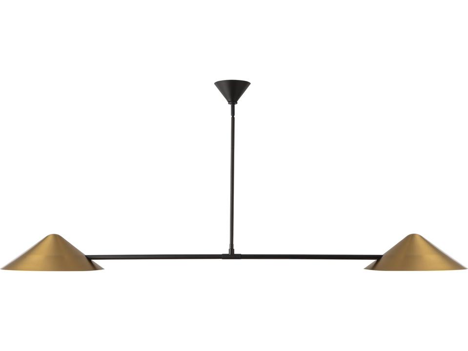 Ashford 2-Light Brushed Gold Linear Round Island Pendant