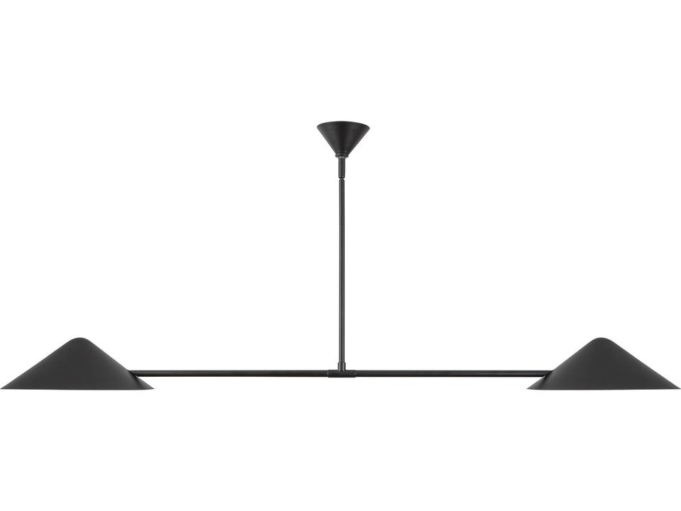 Ashford 2-Light Matte Black Linear Round Island Pendant