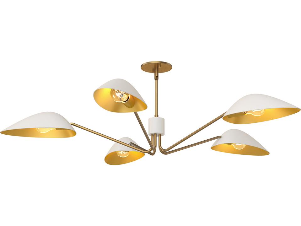 Oscar 5-Light Pendant in White Aged Gold