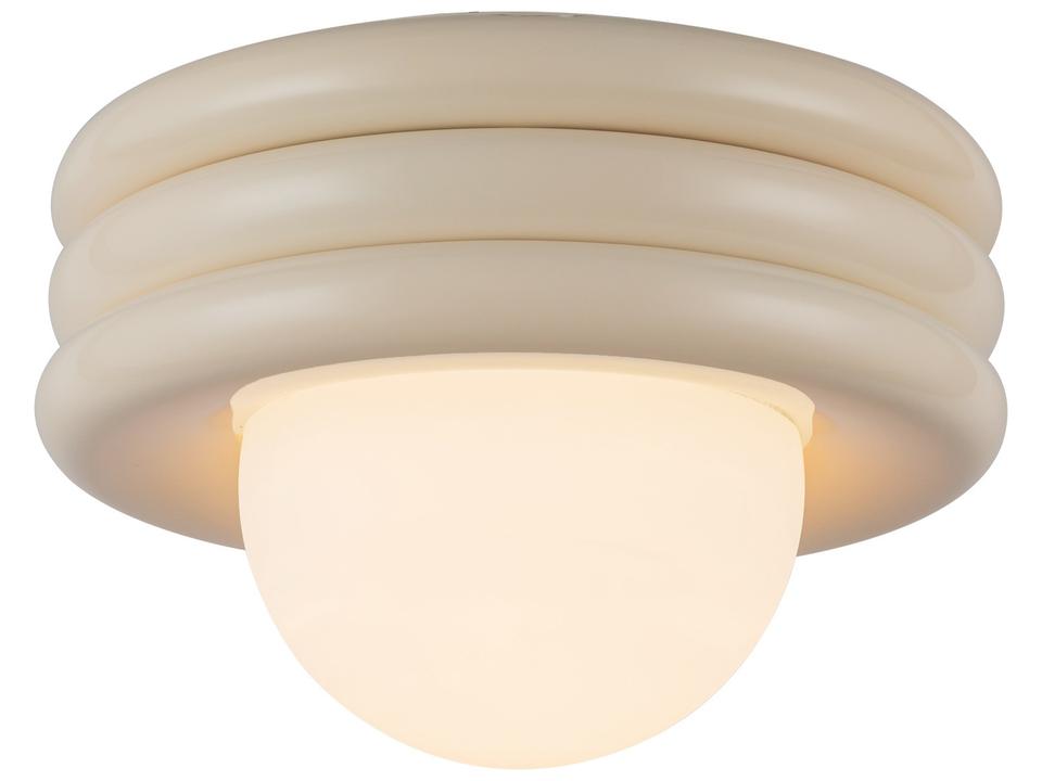 Harvey 1-Light 12-Inch Semi-Flush Mount in Pearl White with Opal Glass
