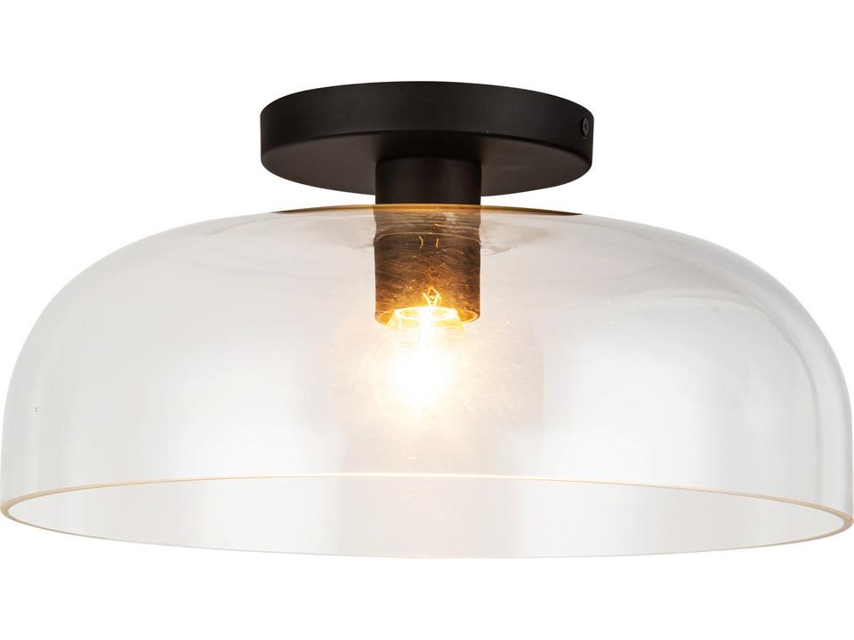 Sylvia 1-Light Semi-Flush Mount Ceiling Light in Matte Black with Clear Glass