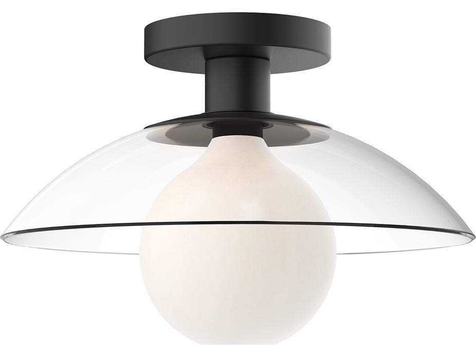 Francesca 1-Light Semi-Flush Mount Ceiling Light in Matte Black