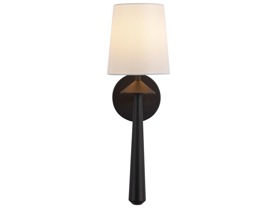 Bridgette Wall Sconce in Matte Black and White Linen