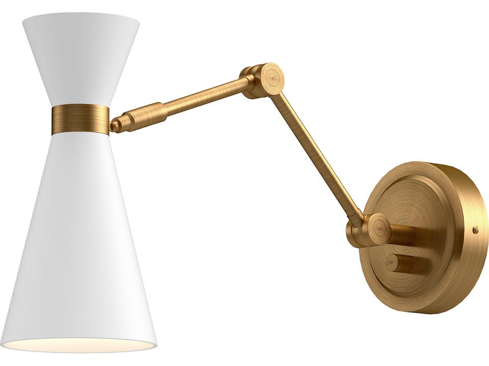 Blake Wall Sconce in Aged Gold and White