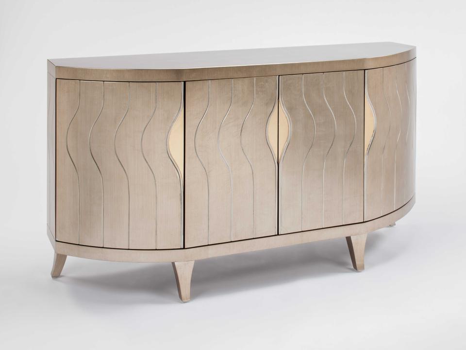 68" Wide Soft Goldleaf Accent Chest