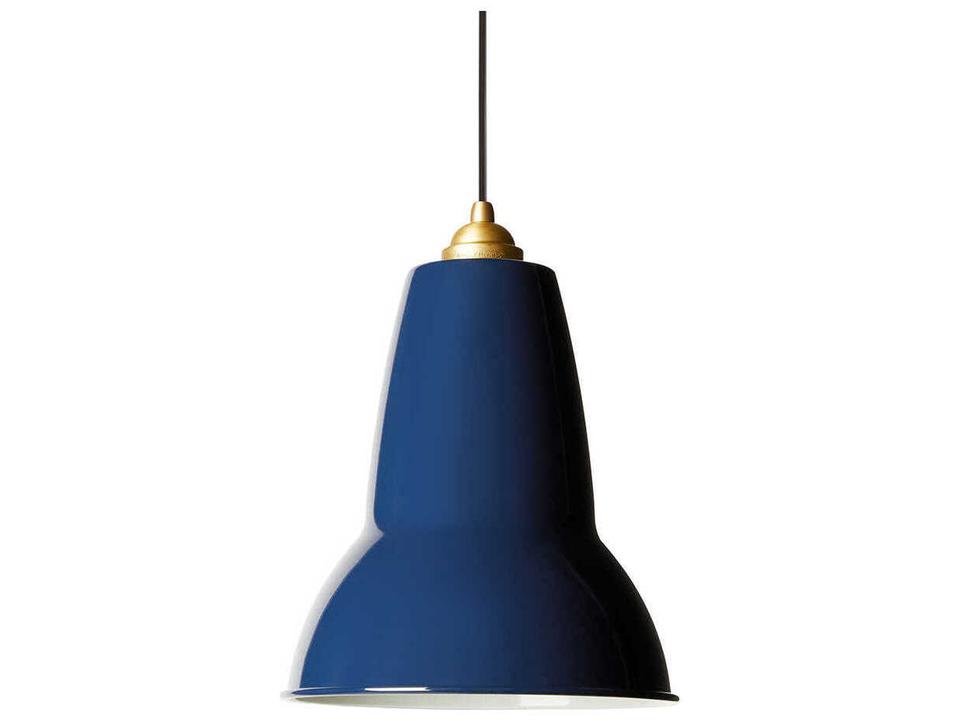 Original 1227 Giant 1-Light Ink Blue Bell Pendant Light