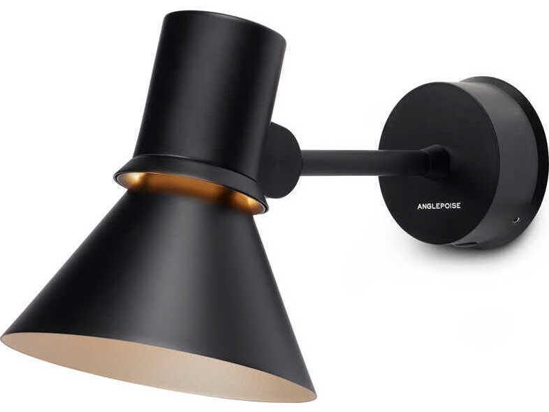 Type 80 W1 Wall Light in Matte Black with Integrated Switch