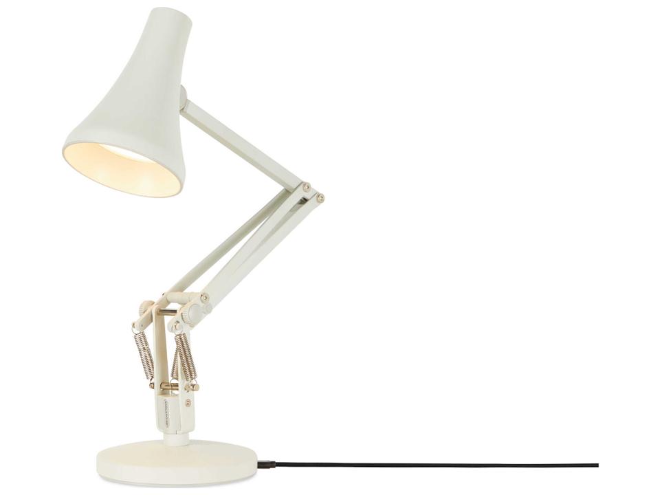 90 Mini Mini LED Desk Lamp in Jasmine White with Aluminum Shade and Constant Tension Spring