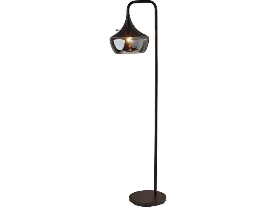 Eliza Floor Lamp in Black with Smoked Glass