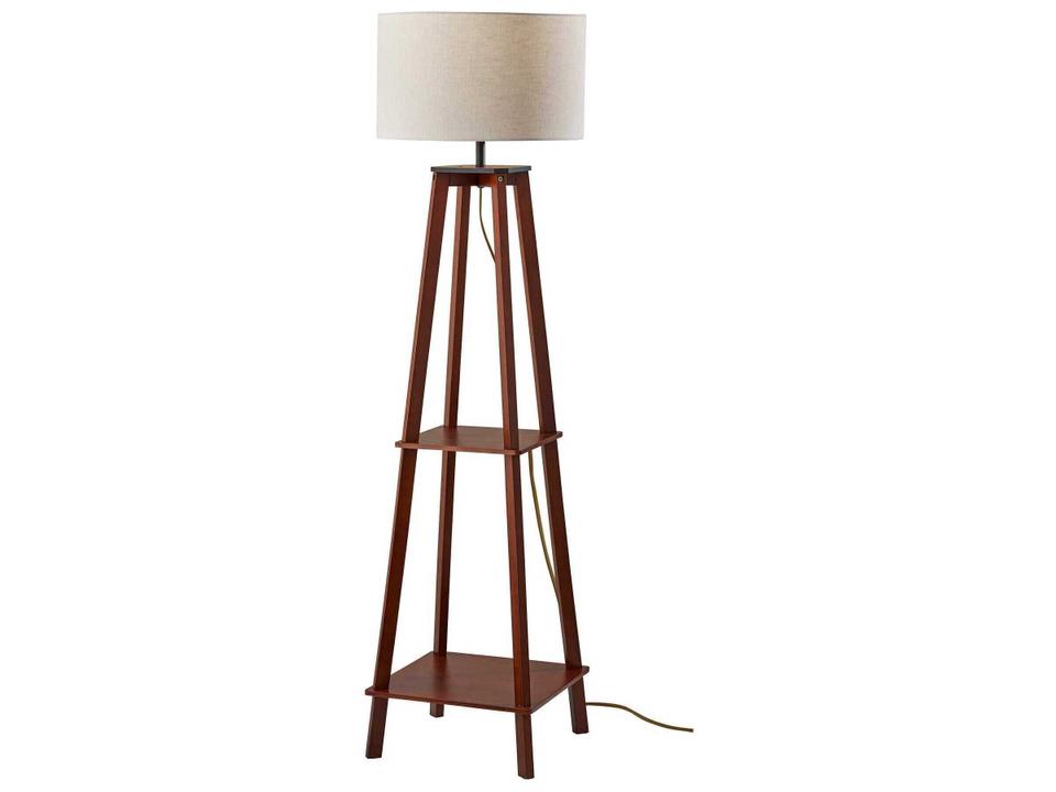 Kirby Shelf Floor Lamp in Walnut