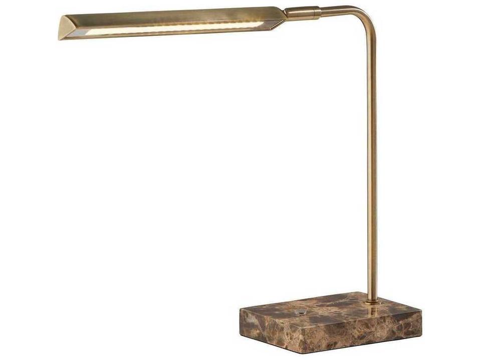 Reader LED Desk Lamp with USB Port Antique Brass