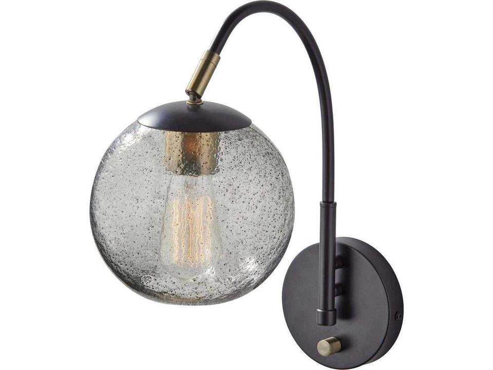 Edie Wall Sconce Dark Bronze with Brass Accents Industrial Style