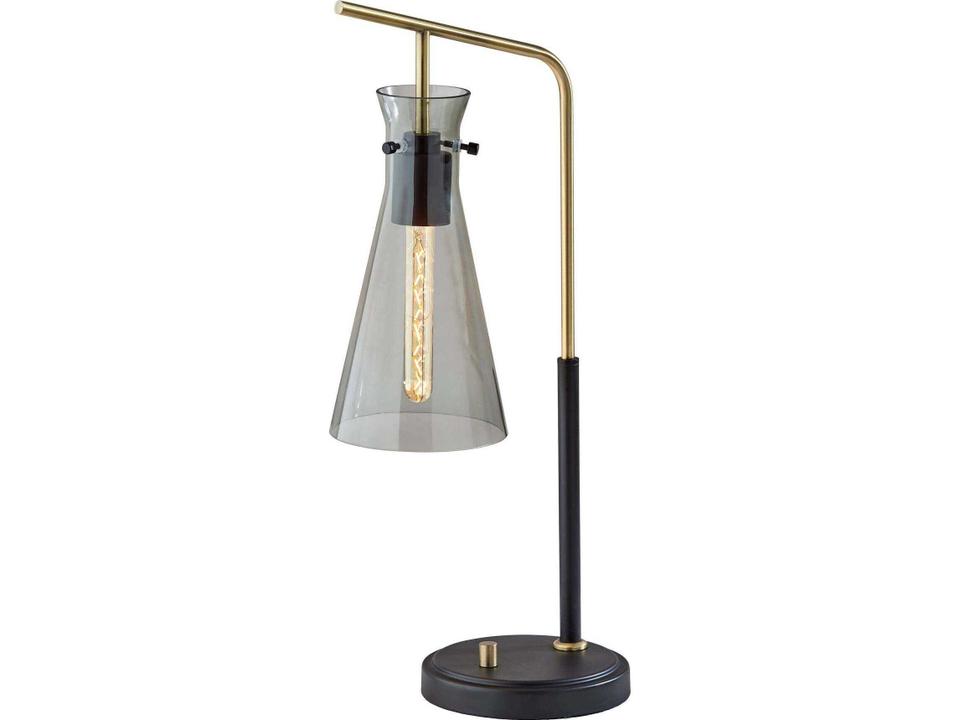 Walker Desk Lamp in Black and Antique Brass