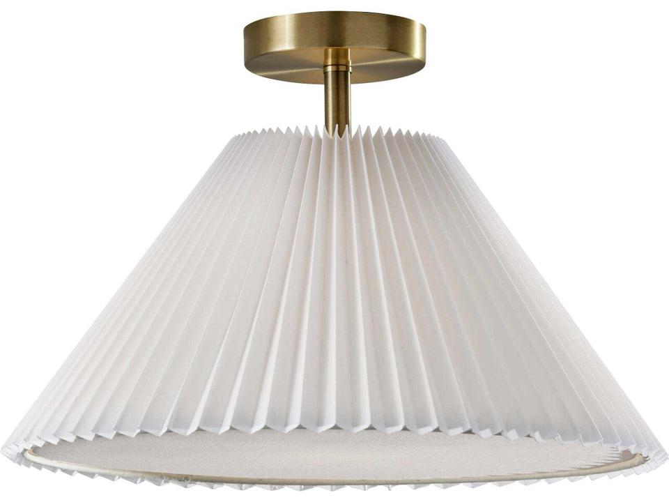 Scarlet 1-Light Flush Mount Ceiling Light in Antique Brass
