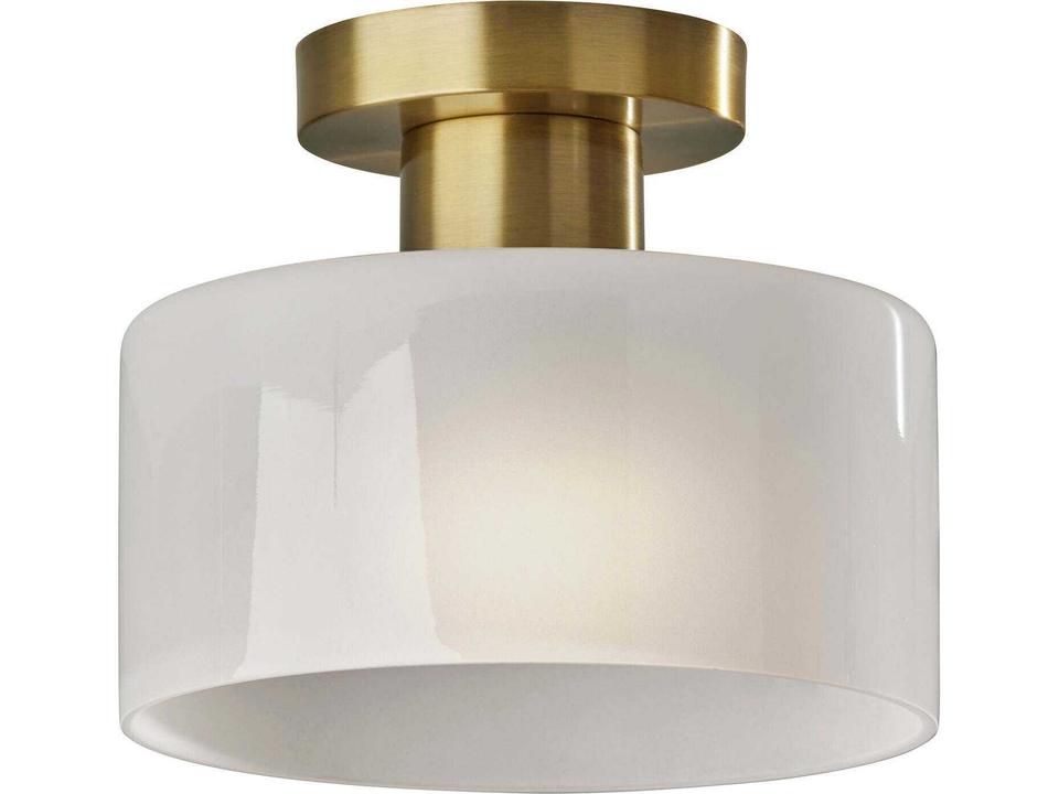 Rhodes 1-Light Flush Mount Ceiling Light in Antique Brass