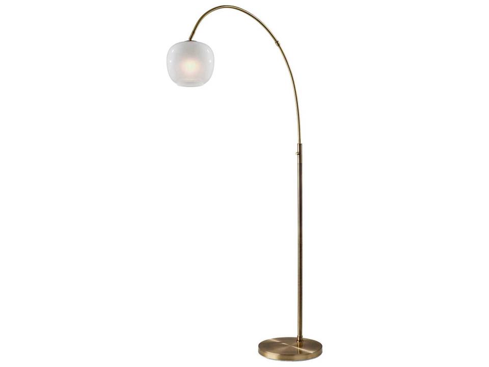 Magnolia Arc Floor Lamp in Antique Brass