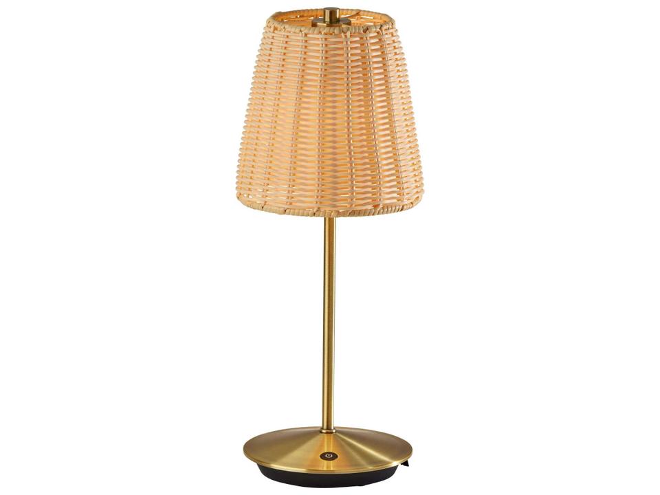 Andy Cordless LED Table Lamp with Rattan Shade