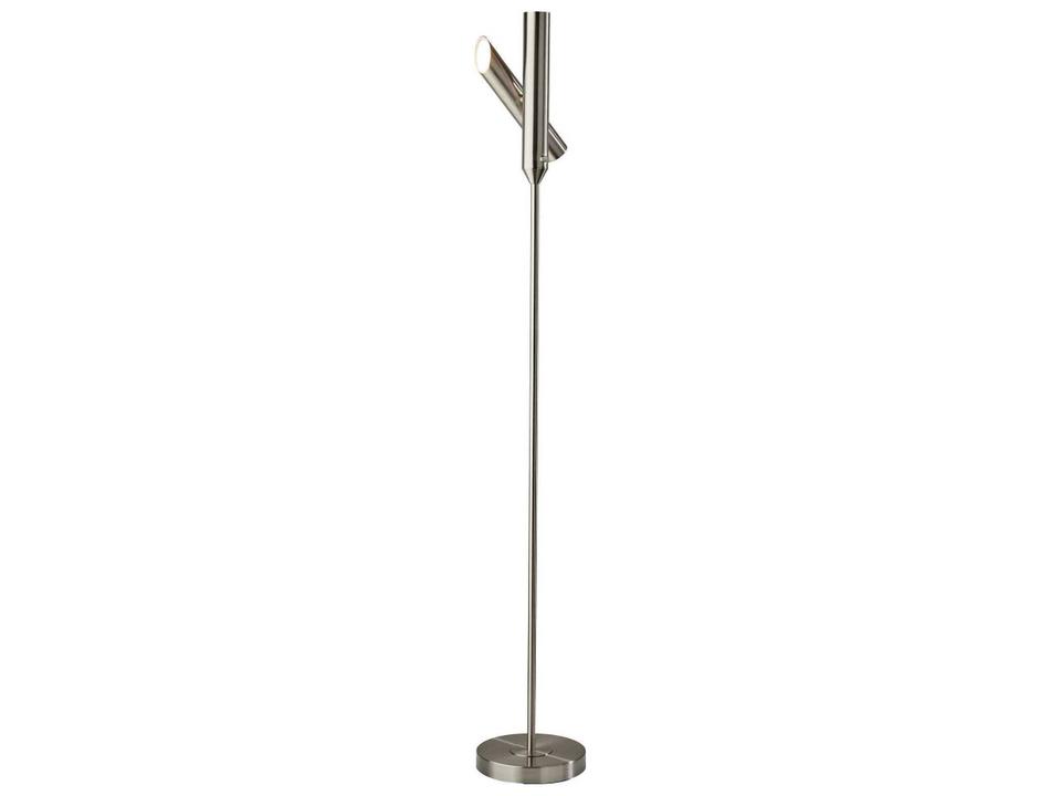 Vega LED Torchiere Floor Lamp Brushed Steel