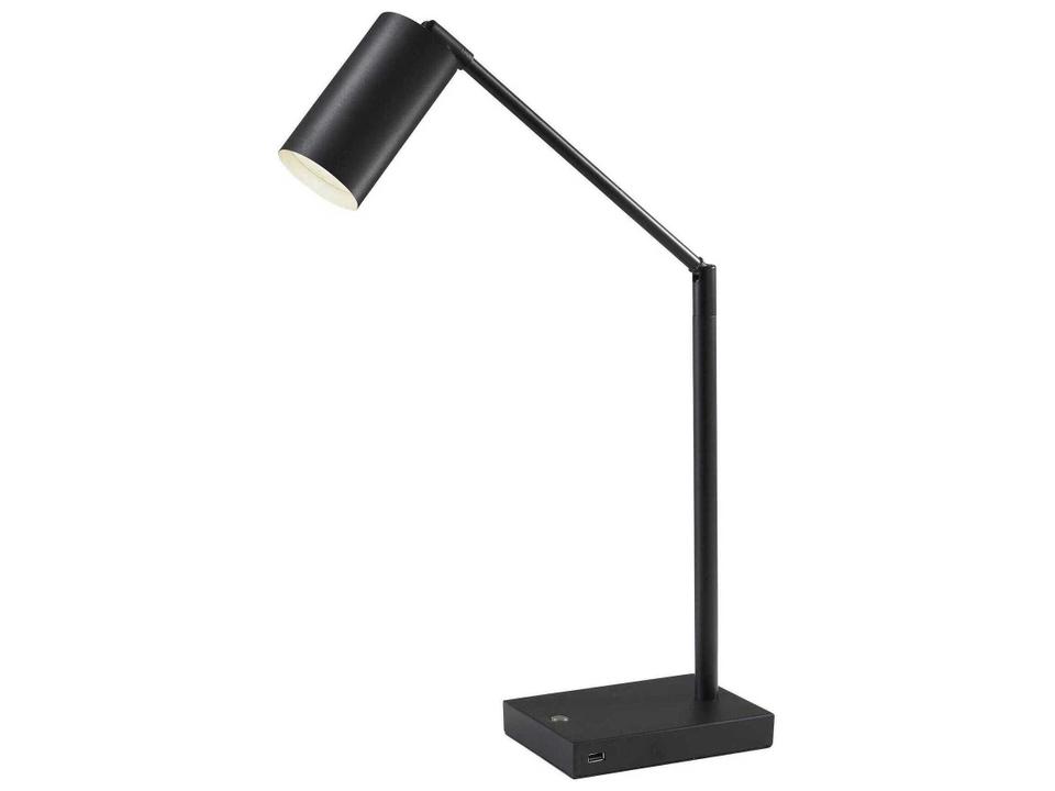 Colby LED Desk Lamp Adjustable Black Metal USB Port