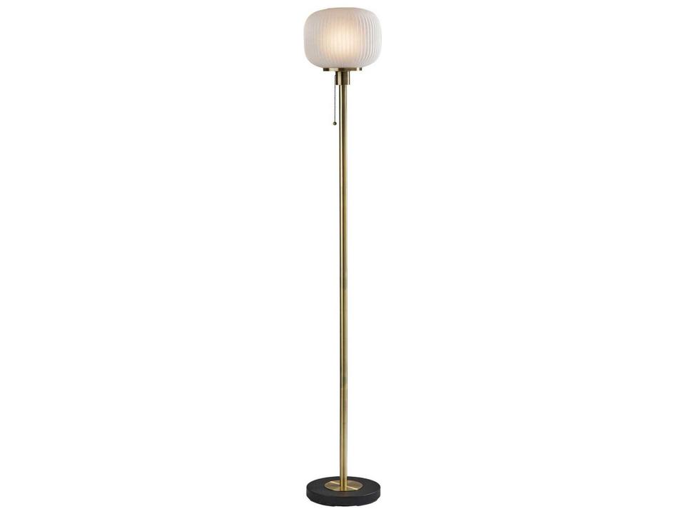 Floor Lamp Hazel Antique Brass Frosted Glass