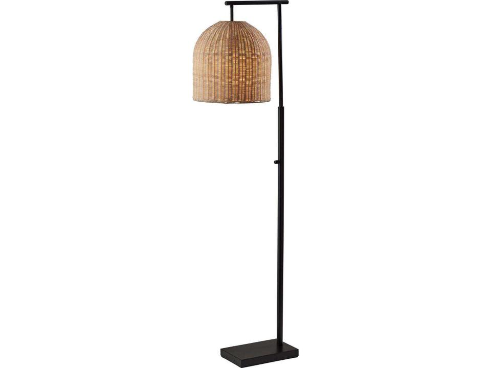 Bahama Natural Rattan Dome Floor Lamp Dark Bronze