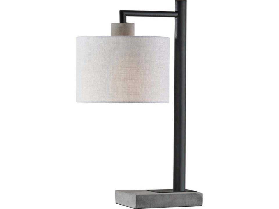 Devin Table Lamp Black and Cement Industrial