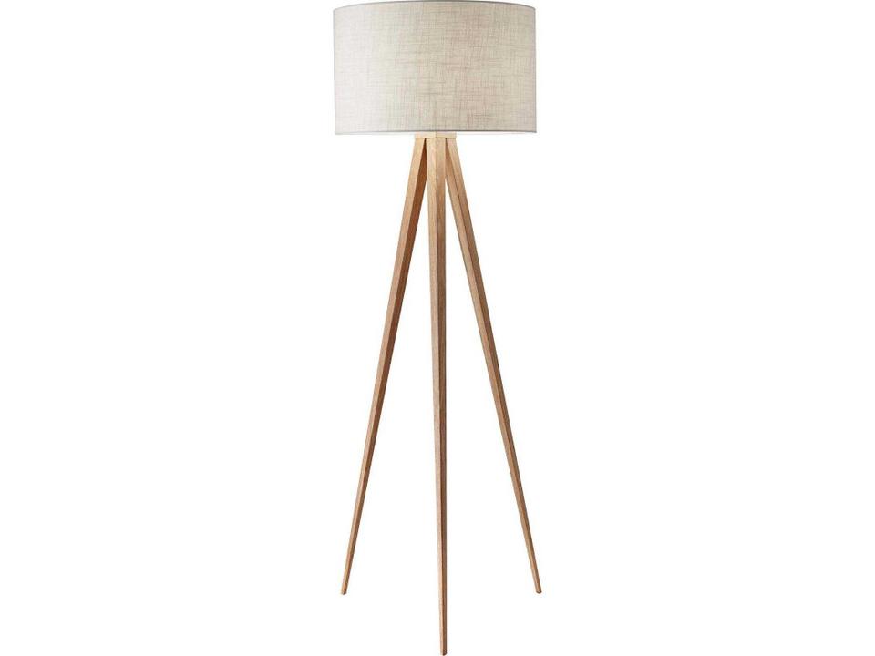 Director Tripod Floor Lamp in Natural Wood