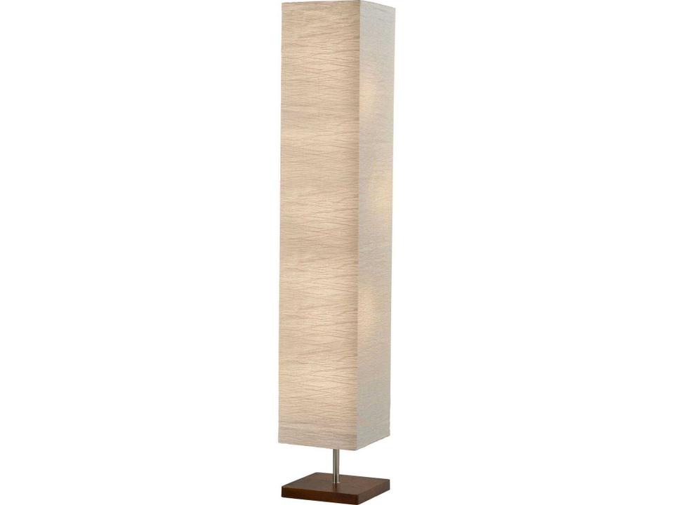 Floorchiere Lamp Dune Walnut Wood Base White Crinkle Paper Shade