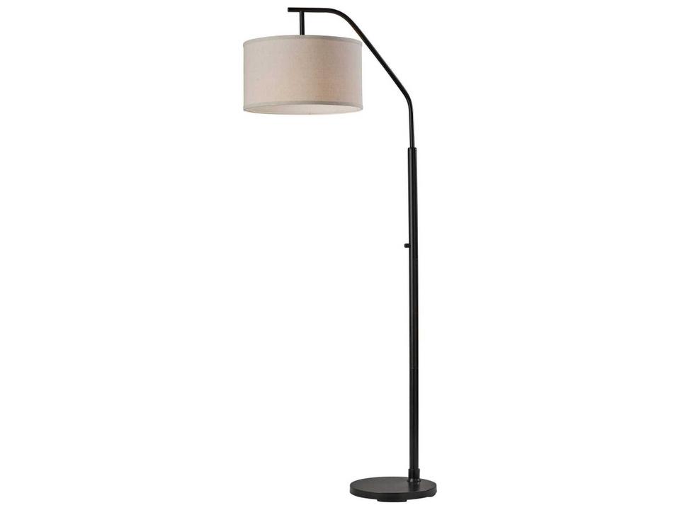 Max Floor Lamp Matte Black Oatmeal Linen Shade
