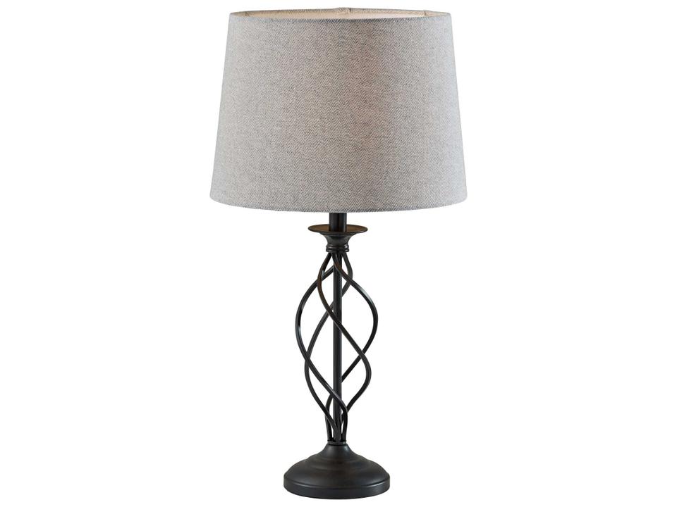 Darcy Table Lamp Black Metal with Grey Shade