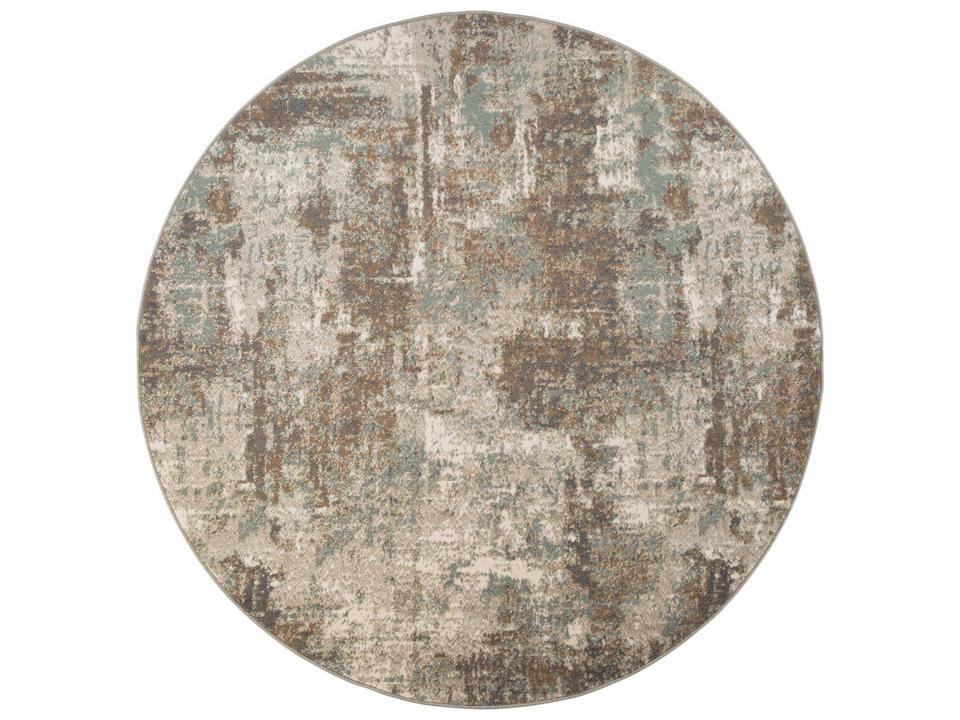 Alpine Round Area Rug in Light Brown 100 Percent Polypropylene