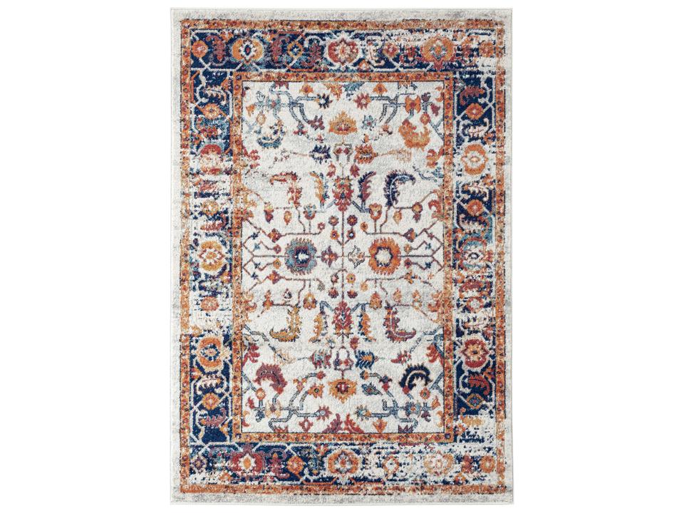 Alexandria Power-Loomed Rectangular Area Rug in Ivory Gold