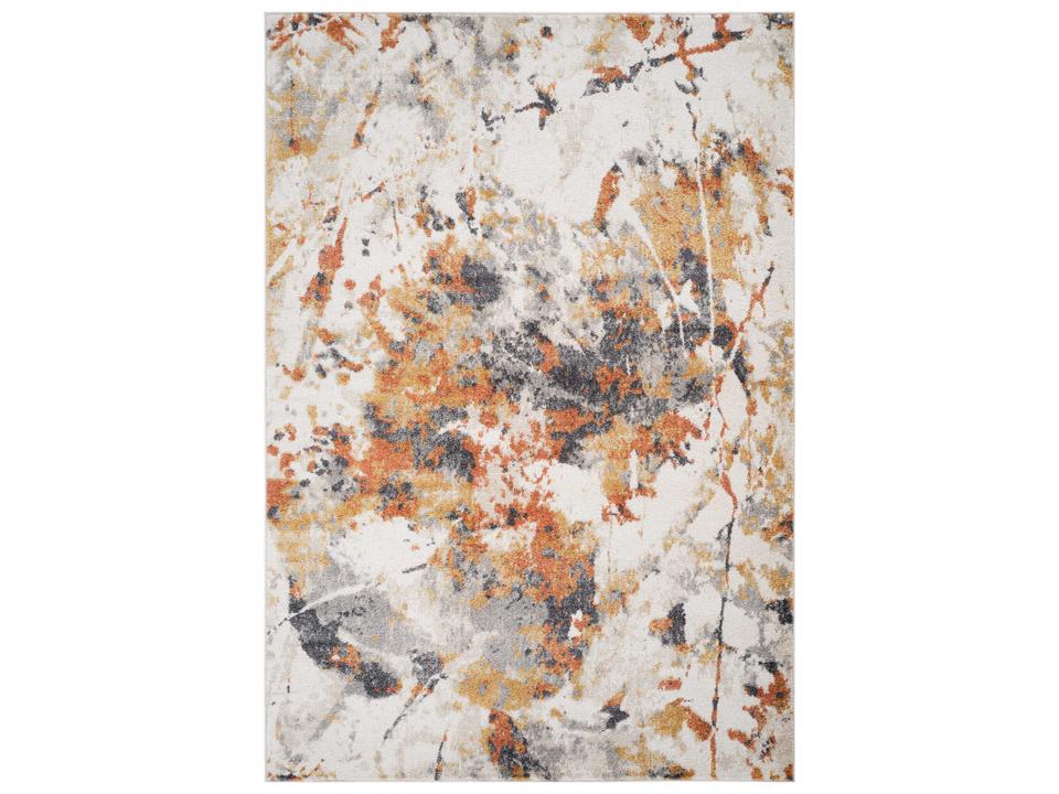 Clifton Abstract Indoor Area Rug in Ivory Orange