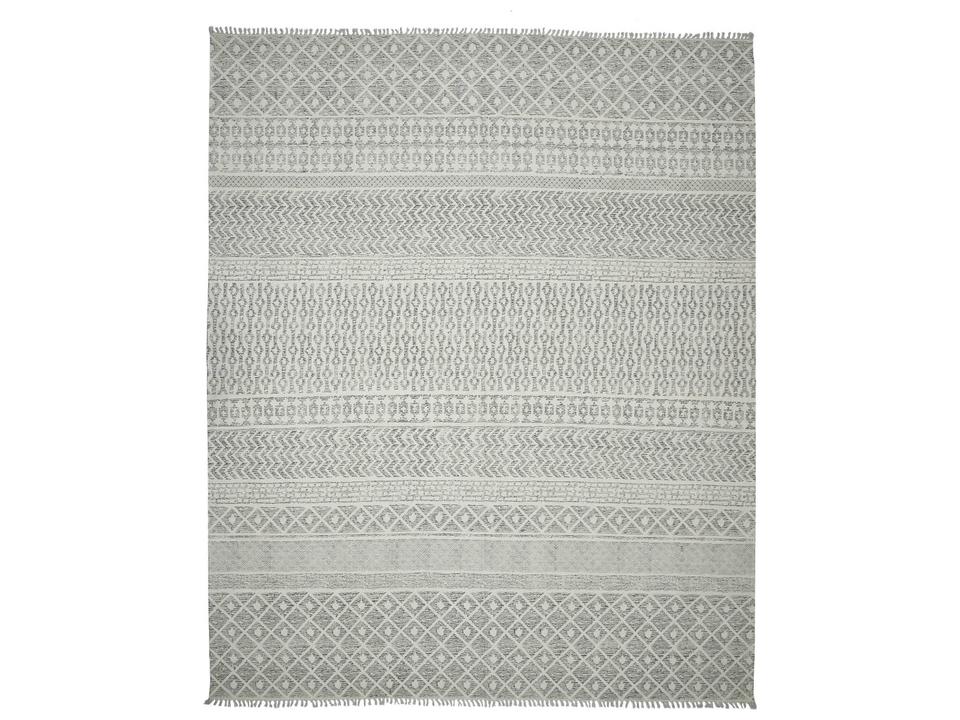 Dune Collection Flat-Weave Cotton Area Rug in Gray