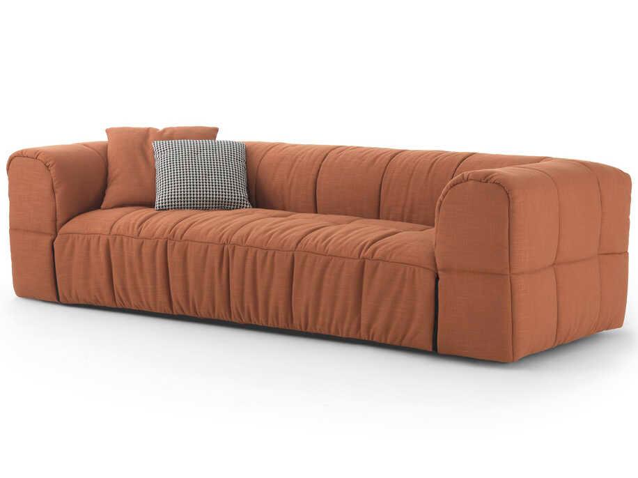 Strips Upholstered Sofa with Removable Quilted Cover
