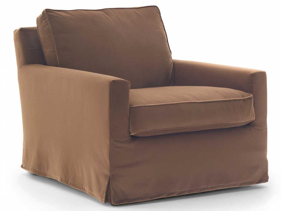 Cousy Upholstered Fabric or Leather Accent Chair with Track Arms