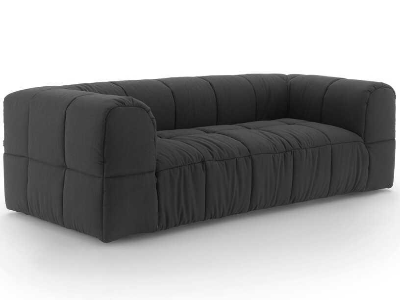 Strips 3-Seat Upholstered Fabric Sofa with Removable Cover