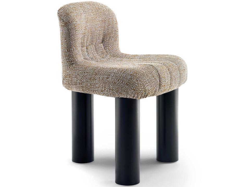 Botolo Upholstered Dining Armchair with Castor Wheels