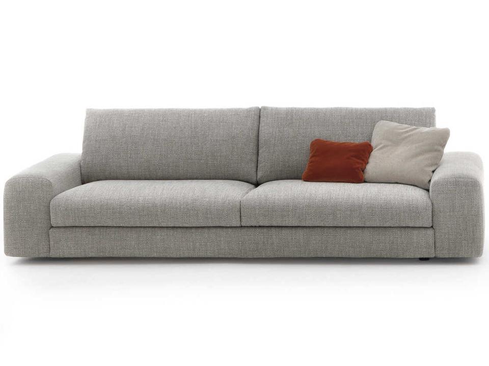 Strips Modular L-Shaped Fabric Sectional Sofa by Cini Boeri