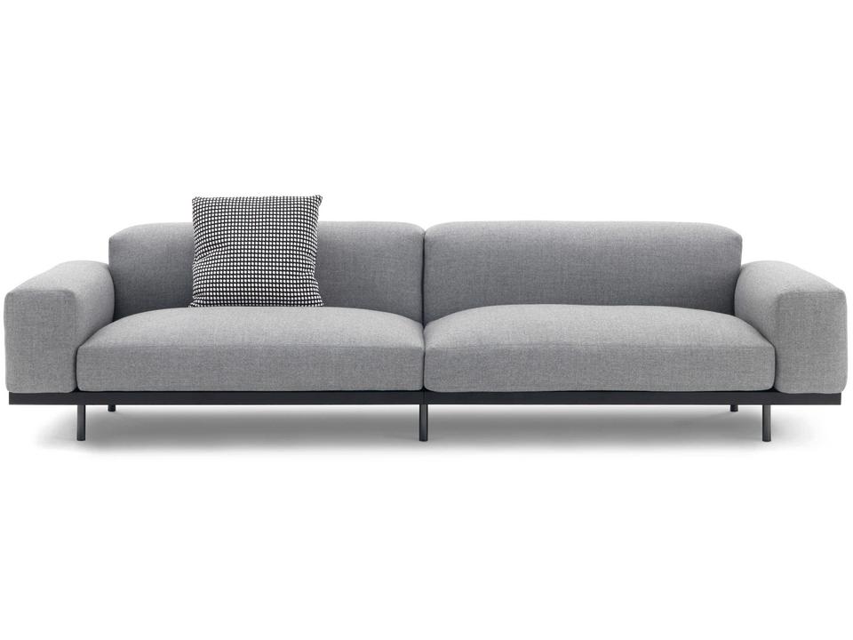 Strips 3-Seat Modular Sofa in Fabric with Removable Quilted Cover