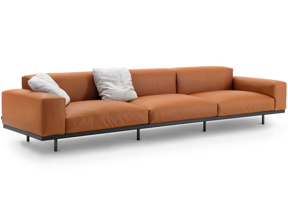 Naviglio 3-Seat Leather Sofa by Umberto Asnago