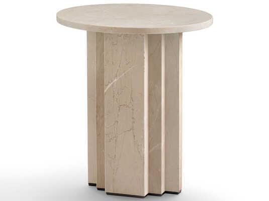 Scalea Round Crema Marfil Marble End Table