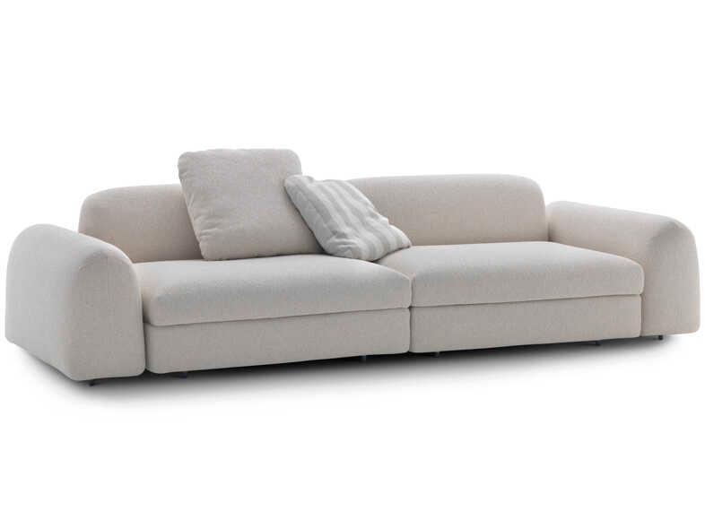 Strips Modular Fabric Sectional Sofa with Removable Quilted Cover