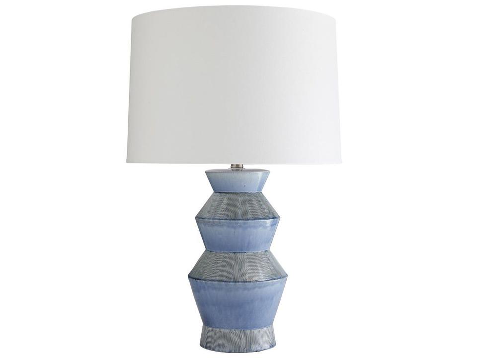 Ogden Provincial Blue White Linen Buffet Lamp